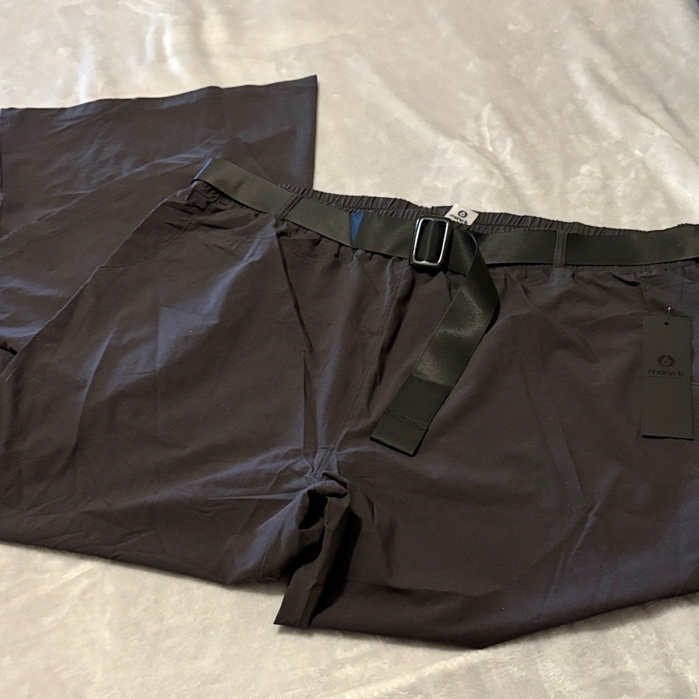 Women’s 3XL Mono B Casual Stretch Pants in black with Belt